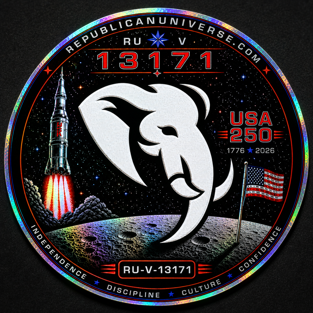 CODE 13171™ USA 250 Holographic Sticker – 4”
